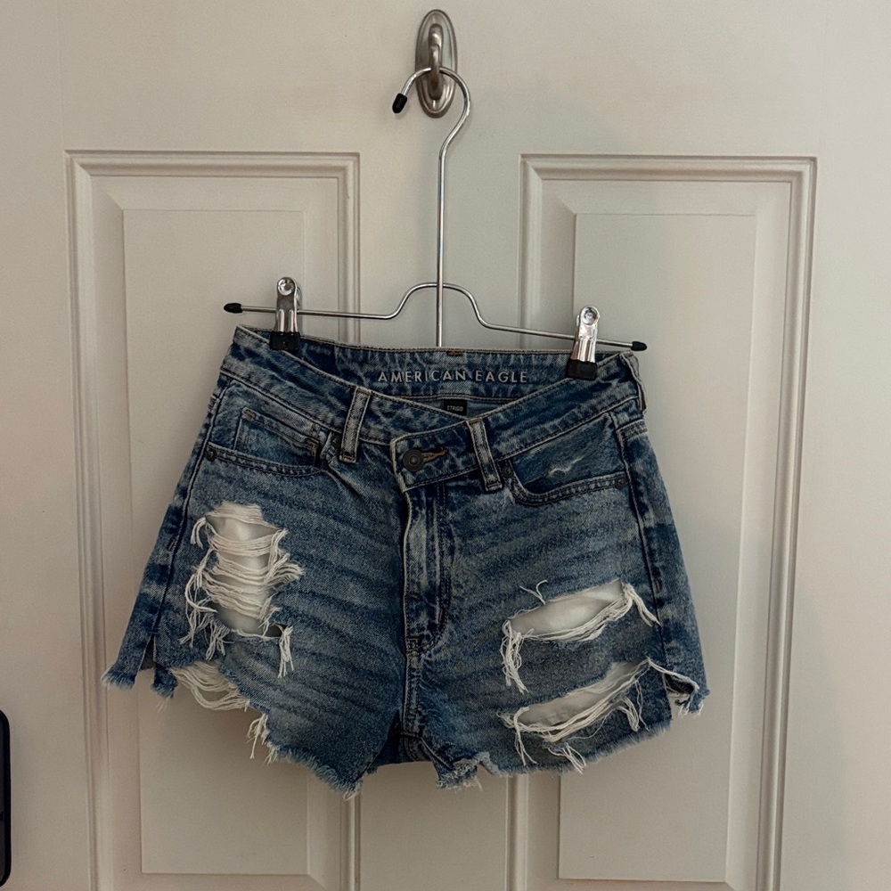 American Eagle Outfitters Ripped Blue Jean Shorts